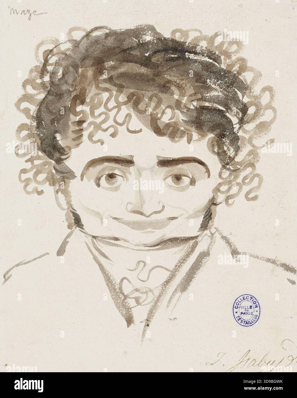 Caricatura di Maze, Isabey, Jean-Baptiste, Draughtsman, Array, disegno, arti grafiche, disegno, matita, lavaggio Seppia, Ink Wash, dimensioni - illustrazione: altezza: 19 cm, larghezza: 14,9 cm, dimensioni - montaggio: altezza: 24,2 cm, larghezza: 19,9 cm, dimensioni - Museo Mat: altezza: 50 cm, larghezza: 40 Foto Stock