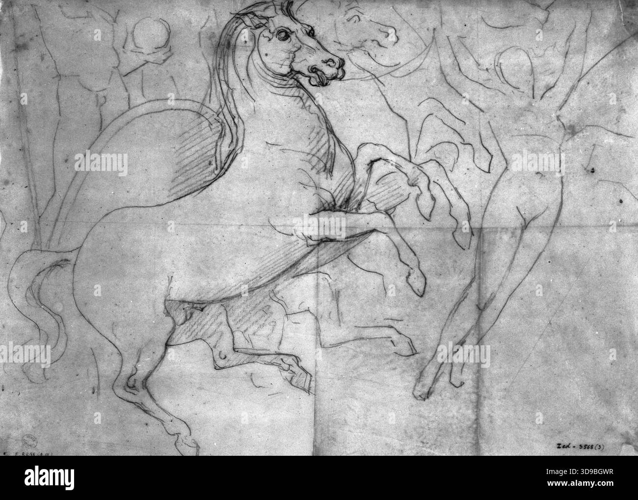 Studio per "l'Apoteosi di Napoleone i", Ingres, Jean-Auguste-Dominique, Draughtsman, XIX secolo, disegno, arti grafiche, disegno, matita di grafite, carta, dimensioni - disegno: altezza: 23,9 cm, larghezza: 33,3 Foto Stock