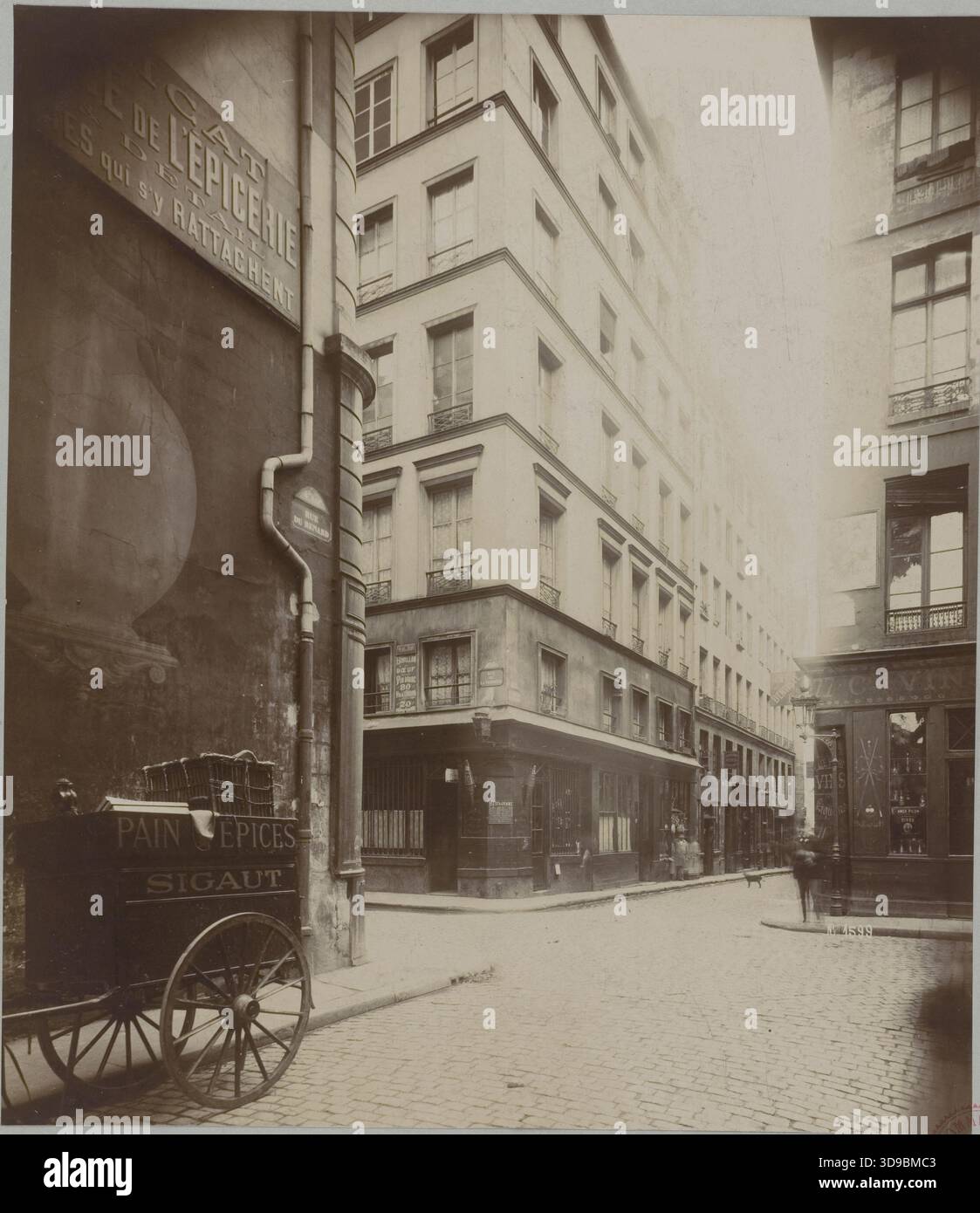 Edificio, 22 rue du Renard, 4° arrondissement, Parigi, Union photographique francese, fotografo, tra il 1894 e il 1920, Fotografia, Arti grafiche, Fotografia, Aristotipo, dimensioni - disegno: altezza: 24,8 cm, larghezza: 21,5 Foto Stock