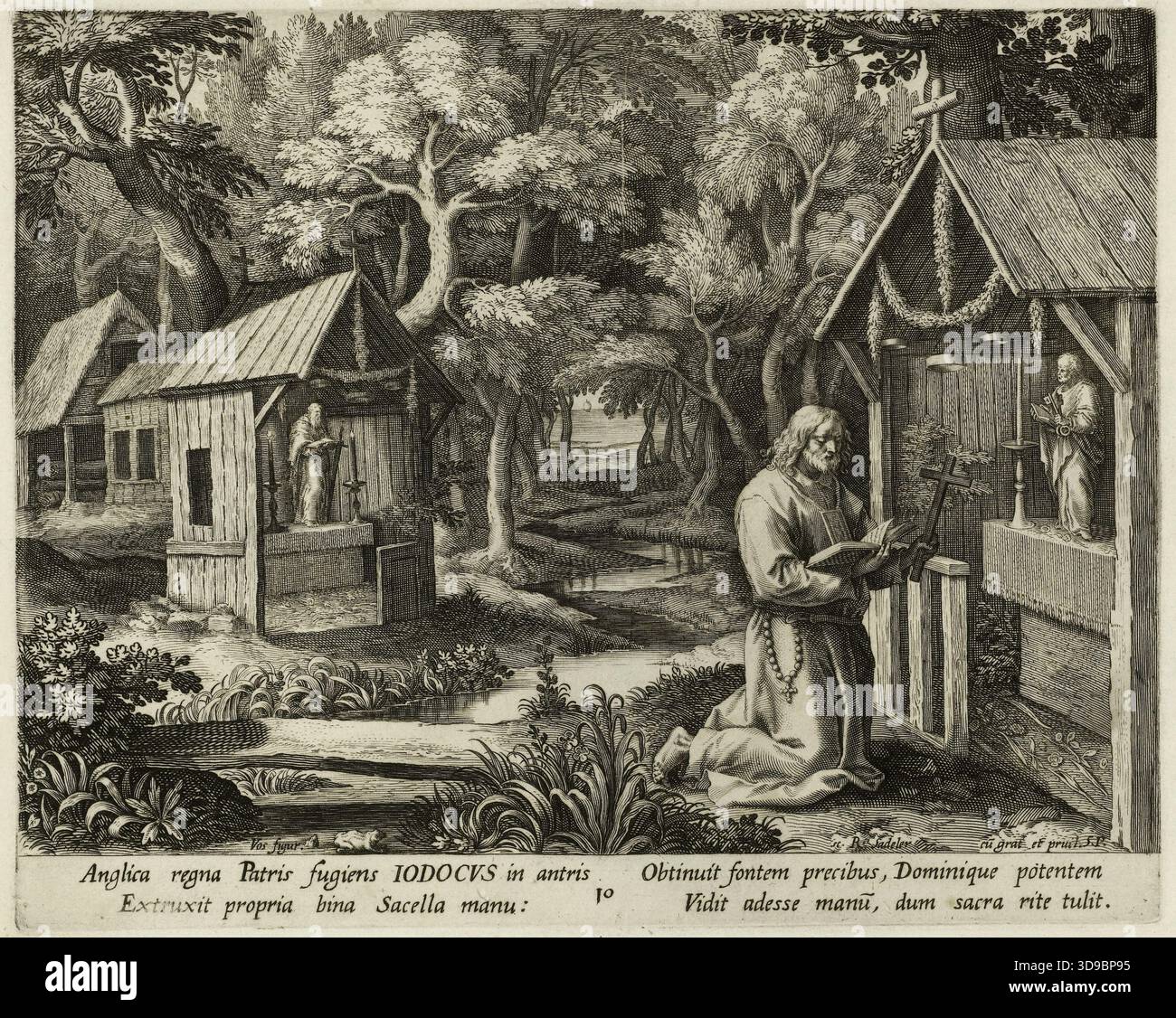 Iodocus dopo Martin de Vos, Sadeler, Raffaello (il Vecchio), incisore, Vos, Martin o Marten de, autore del modello, XVI secolo, Stampa, Arti grafiche, Stampa interpretativa, Foto Stock