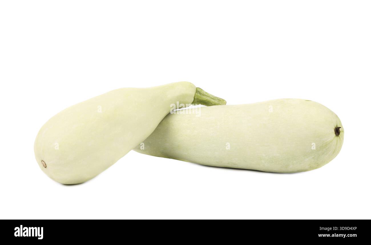 Melanzane bianche fresche isolate su fondo bianco Foto Stock