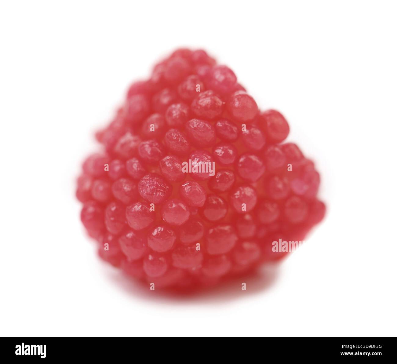 Palline rosse colorate su sfondo bianco Foto Stock