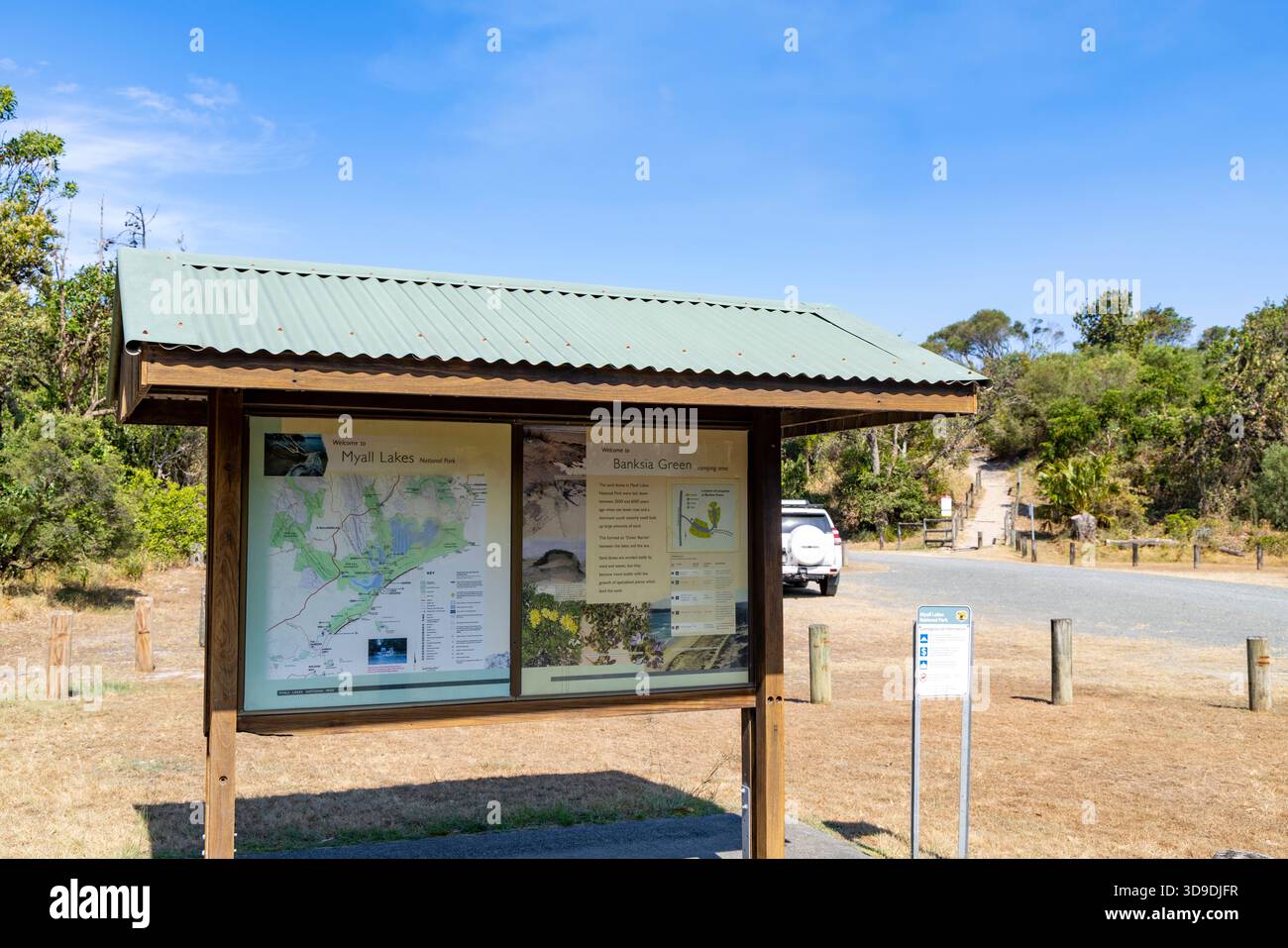 Parchi nazionali australiani e campeggio per la fauna selvatica nel nuovo Galles del Sud, campeggio Banksia Green nel parco nazionale Myall Lakes, Australia Foto Stock