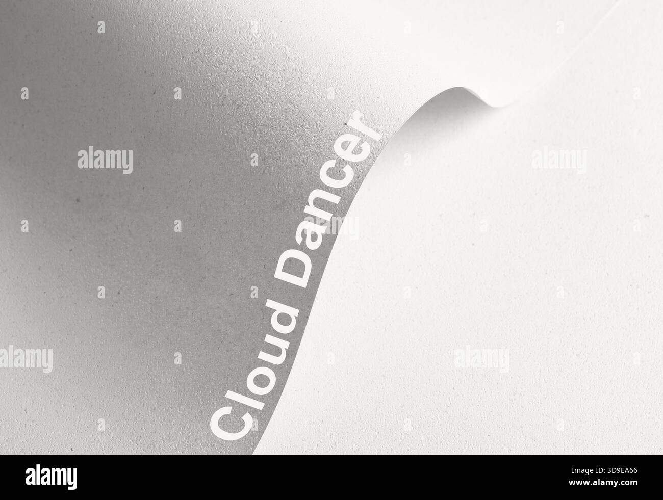 Cloud Dancer, tono bianco trend. Sfondo neutro del loft nuvoloso. Foto Stock