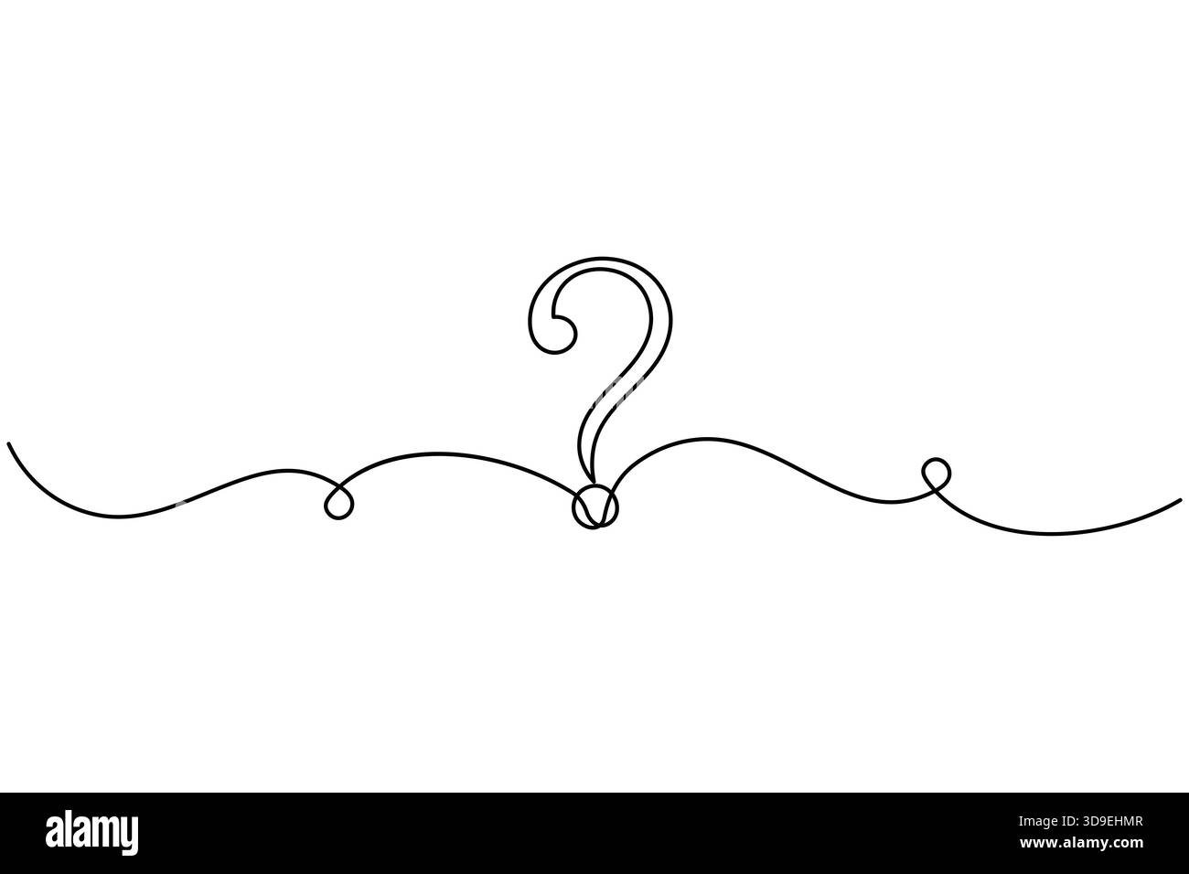 Icona del punto interrogativo grafica semplice isolata su sfondo bianco Illustrazione Vettoriale