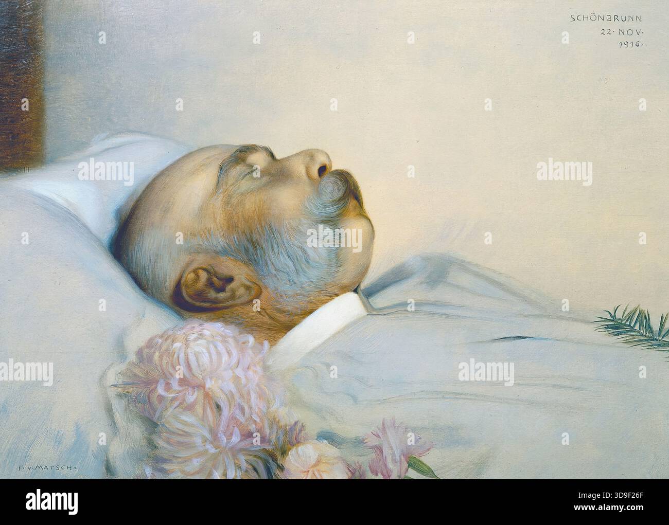 Franz Von Matsch - Kaiser Franz Joseph I. Auf DEM Sterbebett Foto Stock