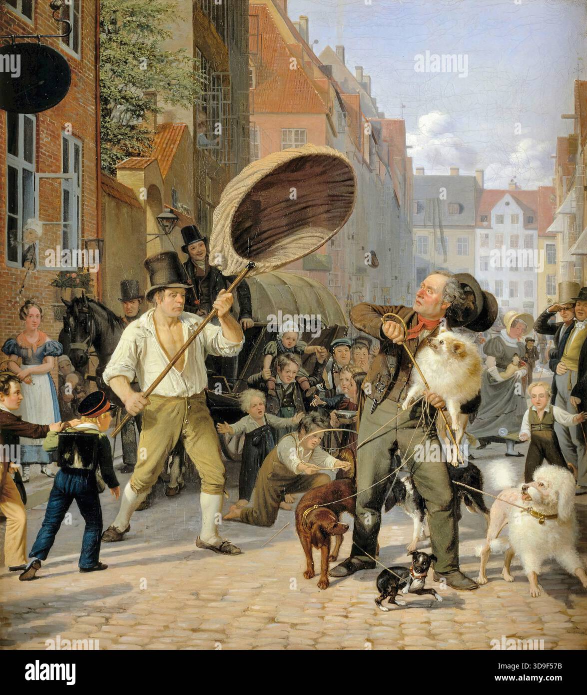 Nicolai Wilhelm Marstrand - EN Gadescene i Hundedagene Foto Stock