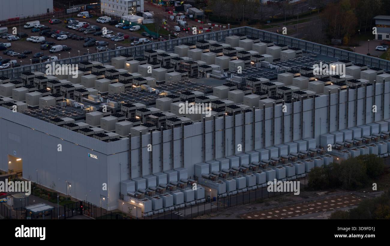 Cardiff, South Glamorgan, Galles, ottobre 30, 2025: Vantage Data Center per la costruzione dell'infrastruttura IT. Foto Stock