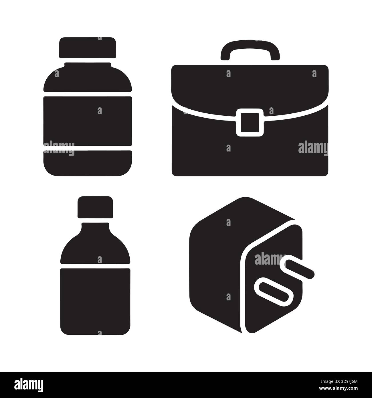 Semplici icone di linea che rappresentano la valigetta aziendale per forniture mediche Illustrazione Vettoriale