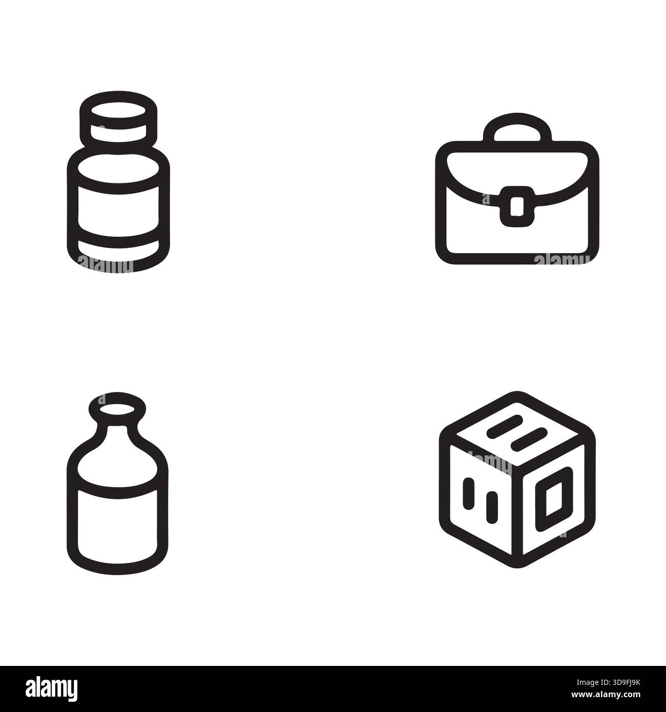 Semplici icone di linea che rappresentano la valigetta aziendale per forniture mediche Illustrazione Vettoriale