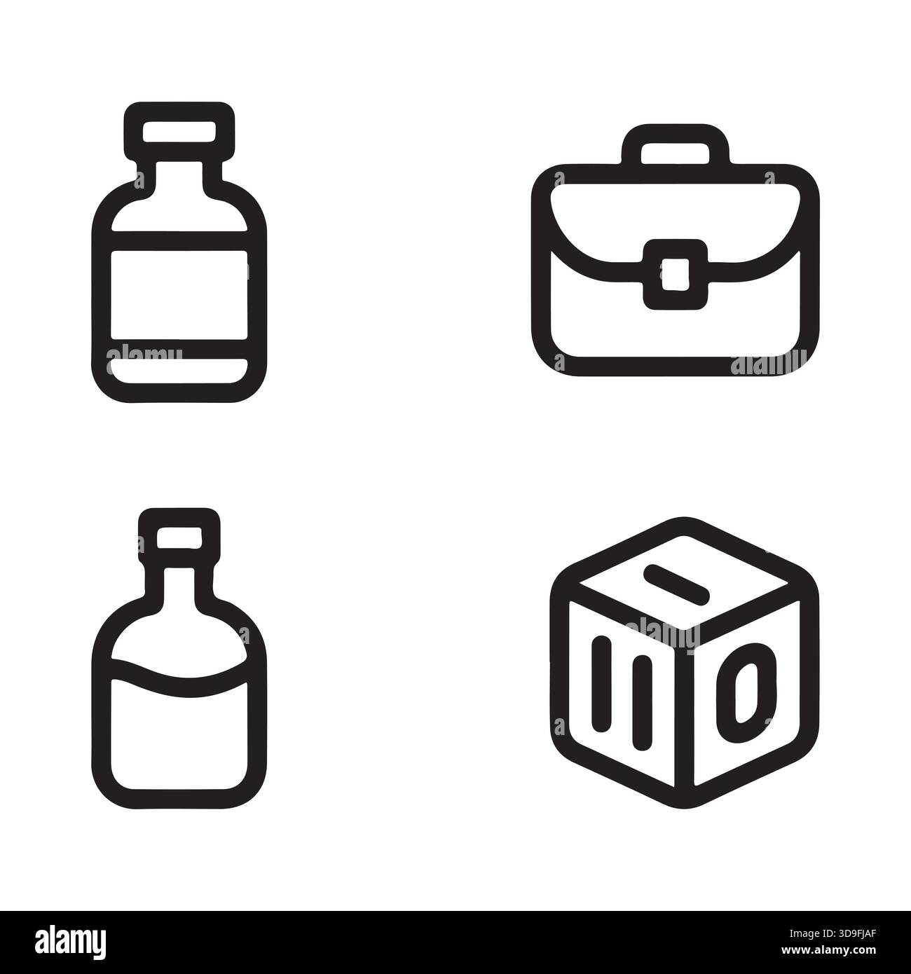 Semplici icone di linea che rappresentano la valigetta aziendale per forniture mediche Illustrazione Vettoriale