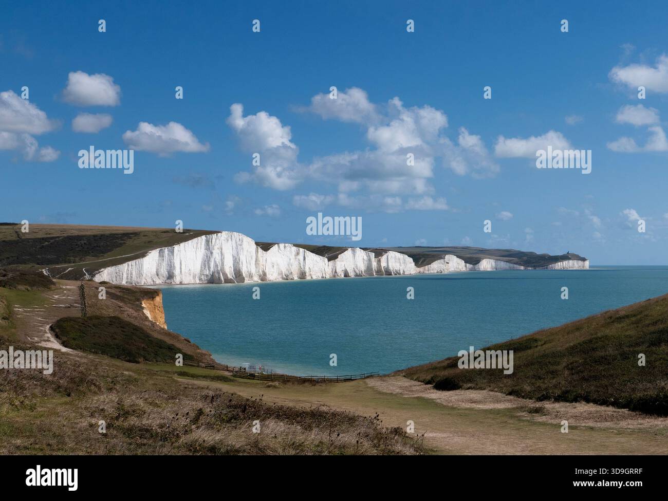 Seven Sisters Chalk Cliffs a Susses, Inghilterra Foto Stock