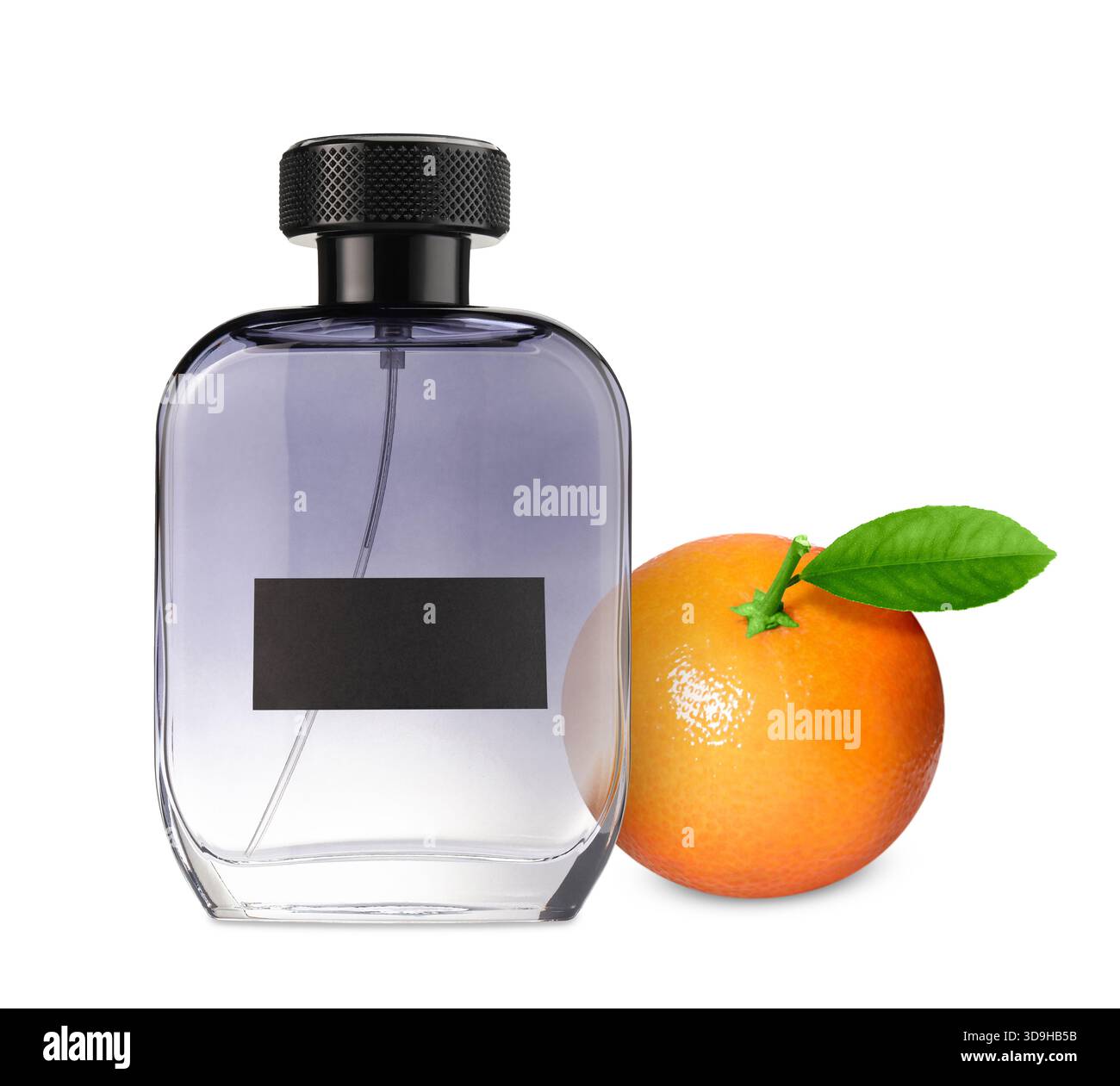 Profumo di agrumi e mandarino fresco isolato su bianco Foto Stock