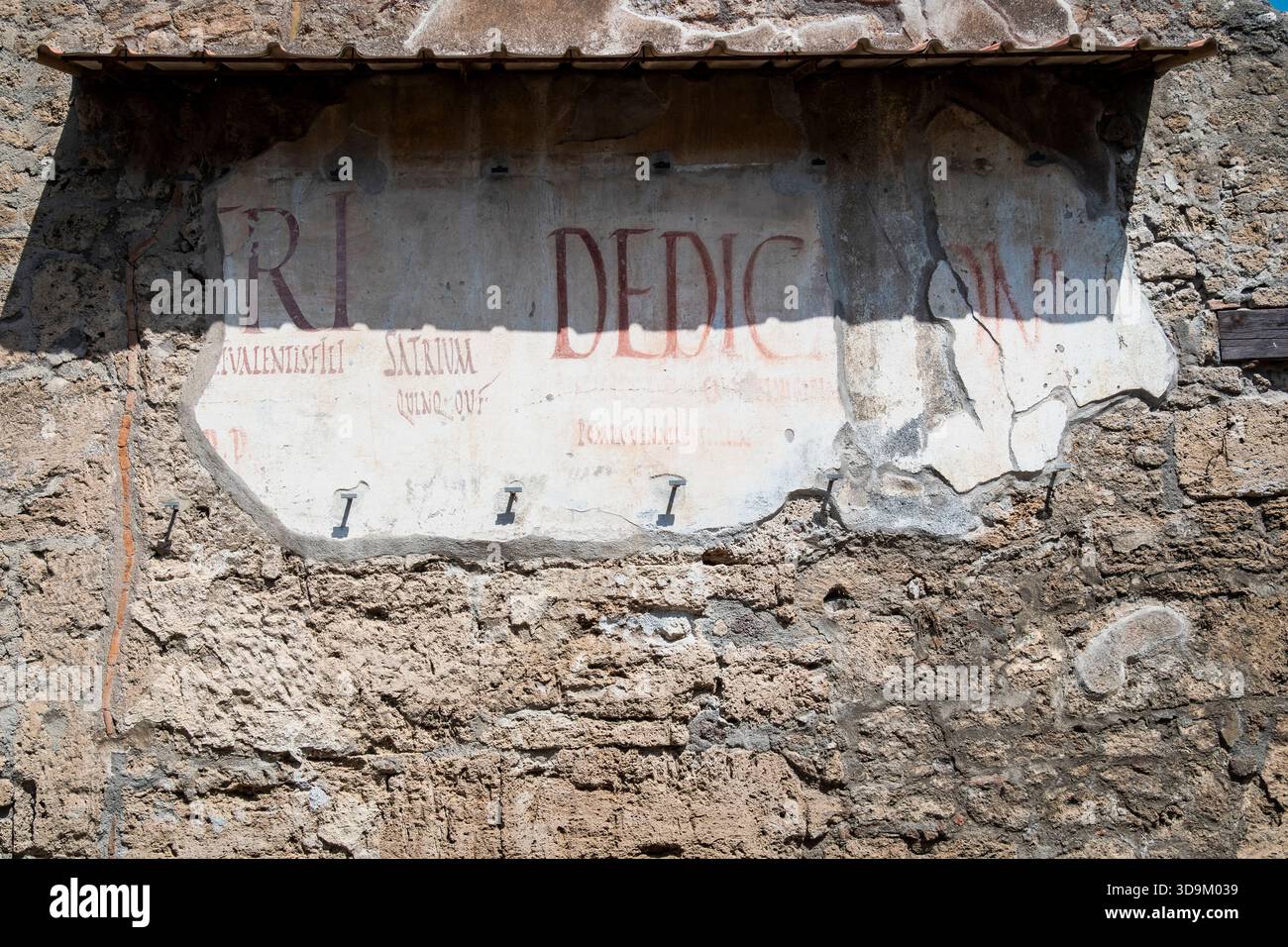 Italia, Campania, sito archeologico di Pompei. Dipinti e affreschi. Foto Stock