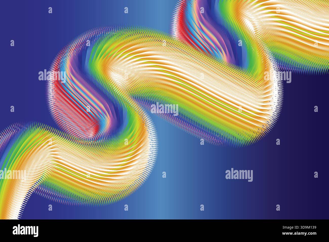 Linee del nastro astratto vibranti sfondo vettoriale a onde fluide colorate Illustrazione Vettoriale