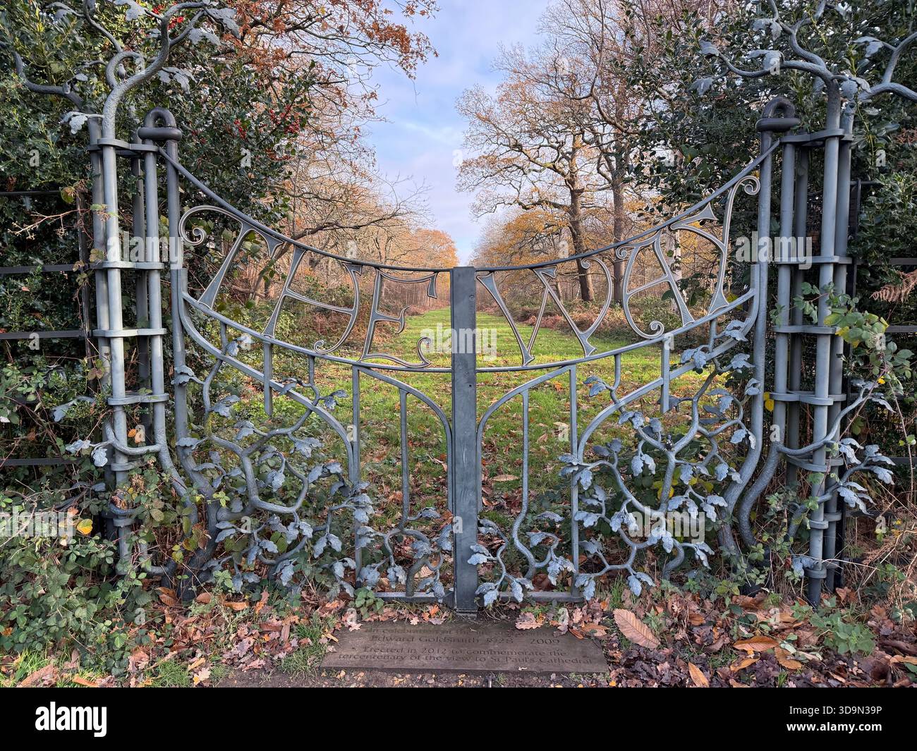 Il Way Gate a Richmond Park con vista su St Pauls Foto Stock