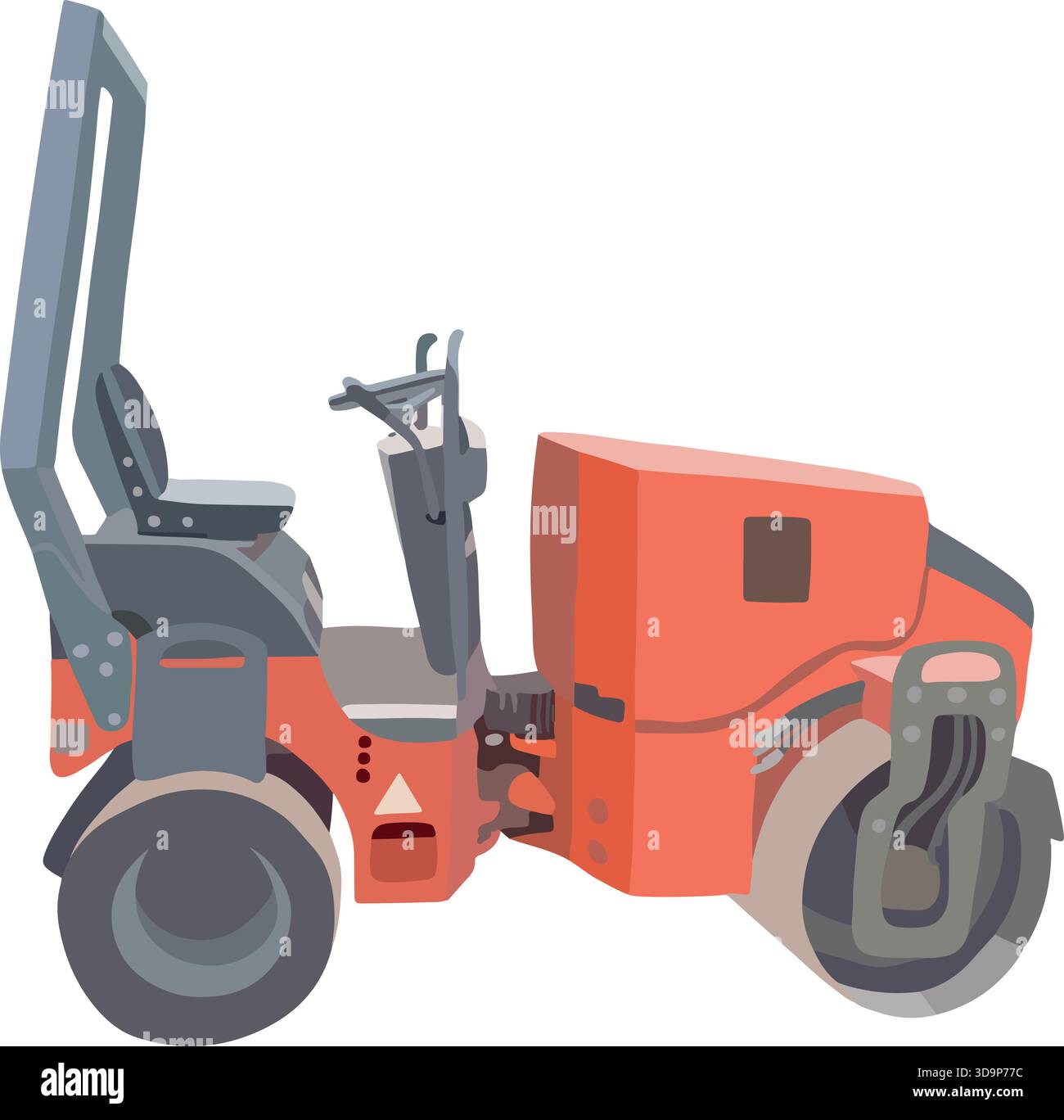 Immagine isolata vettoriale di un'asfaltatrice. Illustrazione Vettoriale