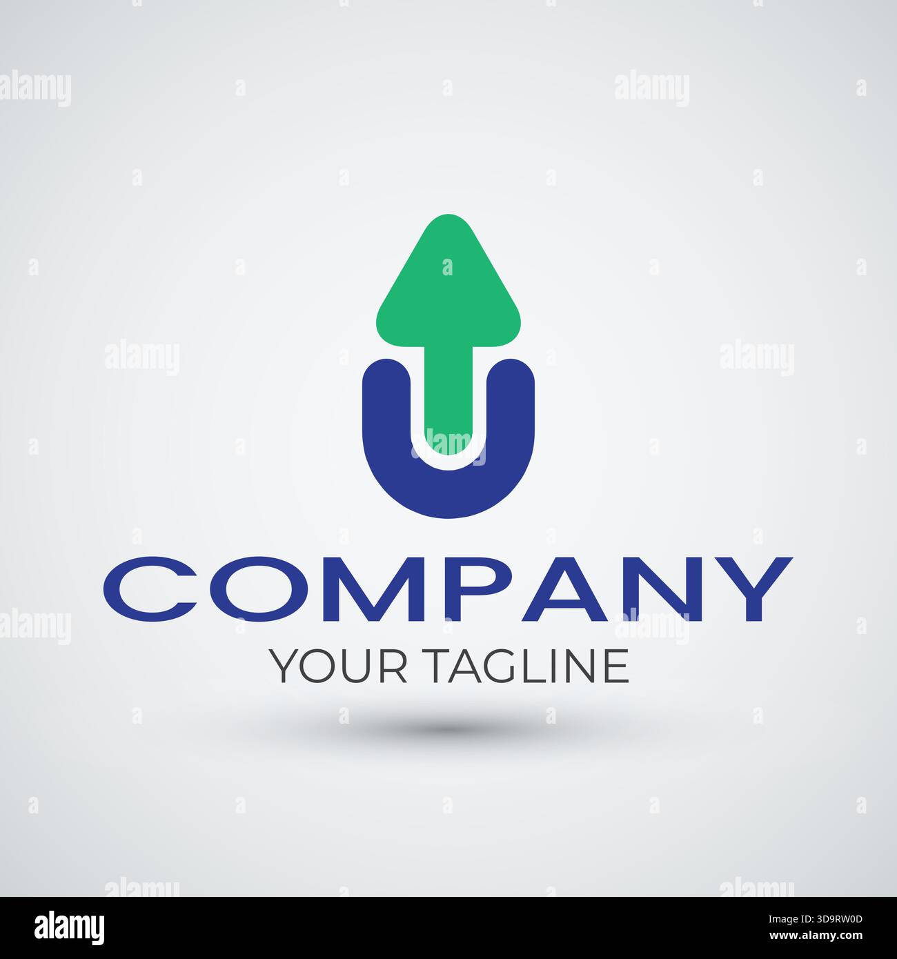 logo con freccia verso l'alto semplice con lettera u Illustrazione Vettoriale