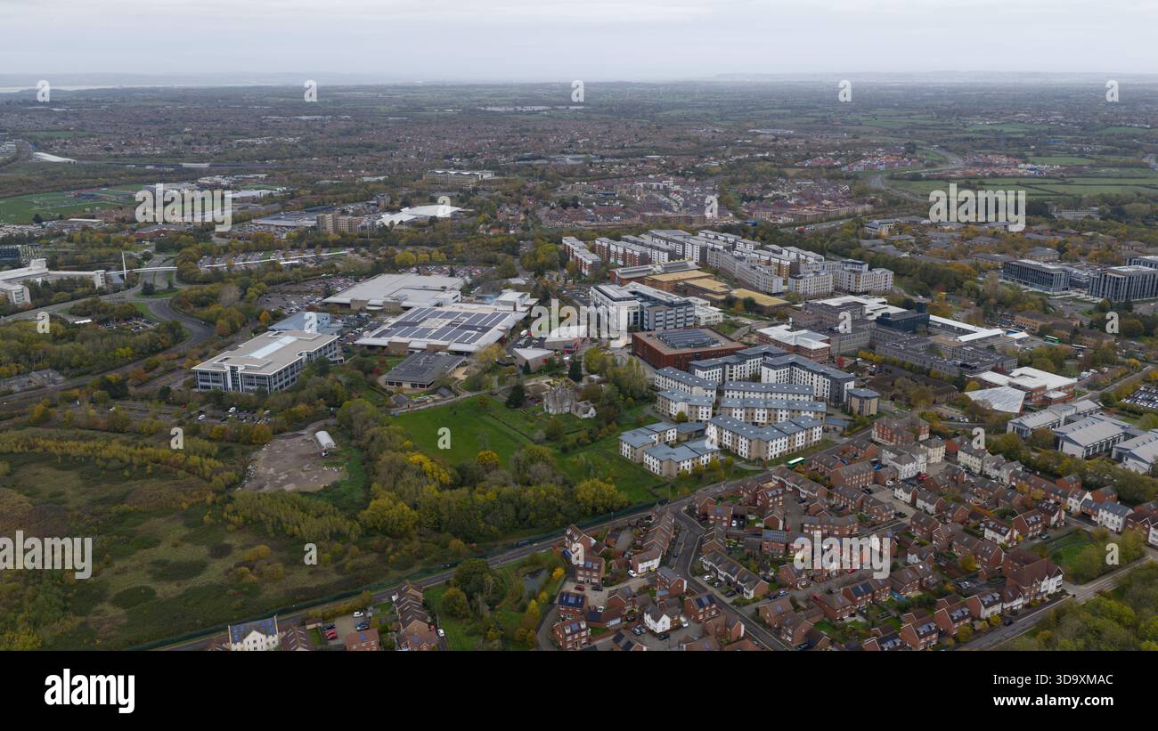 Vista aerea del campus dell'Università di Bristol Foto Stock