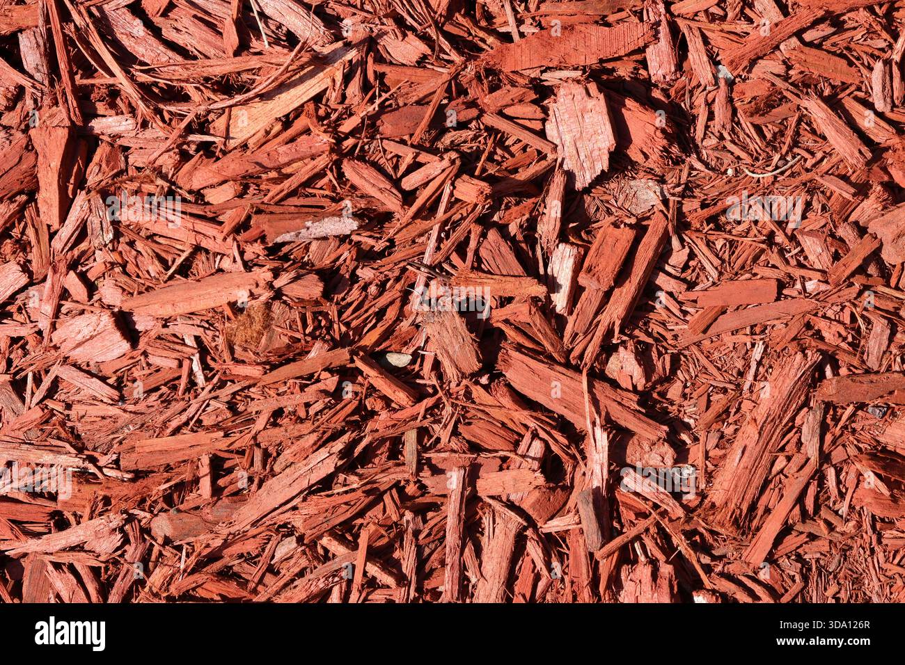 Pacciame di legno marrone in un primo piano di un giardino con sfondo astratto Foto Stock