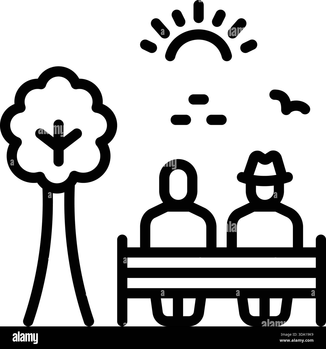 Icona per una pensione pacifica, cure palliative Illustrazione Vettoriale