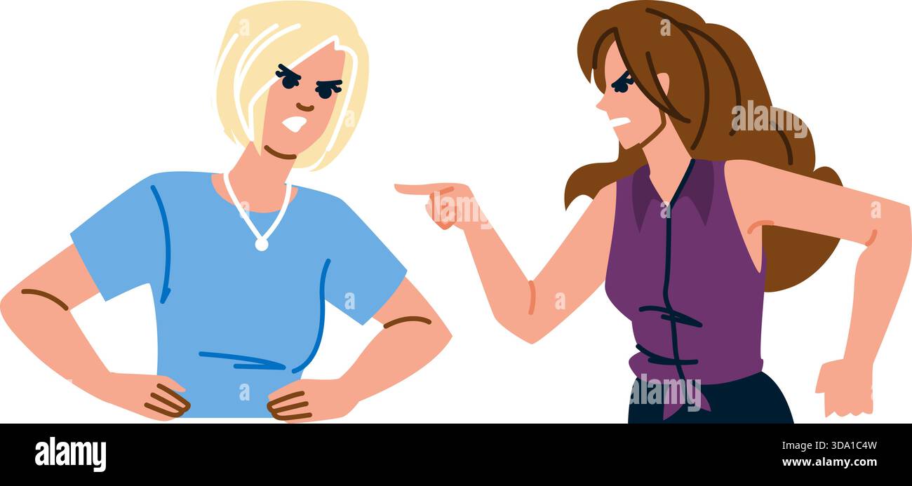 Le donne hanno conflitti, discussioni e scontri Illustrazione Vettoriale