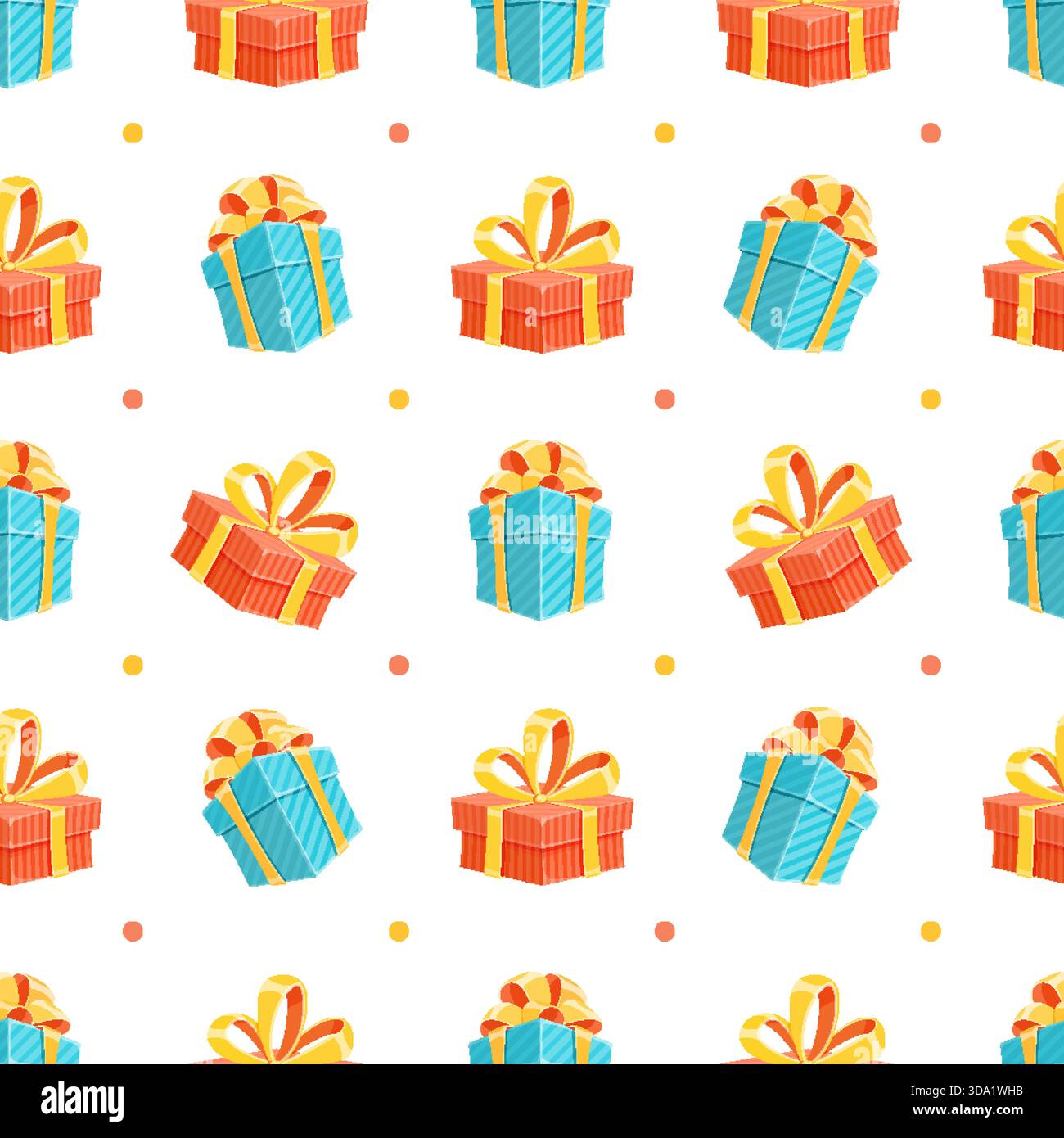 Confezione regalo cartoni animati con motivo senza cuciture Illustrazione Vettoriale