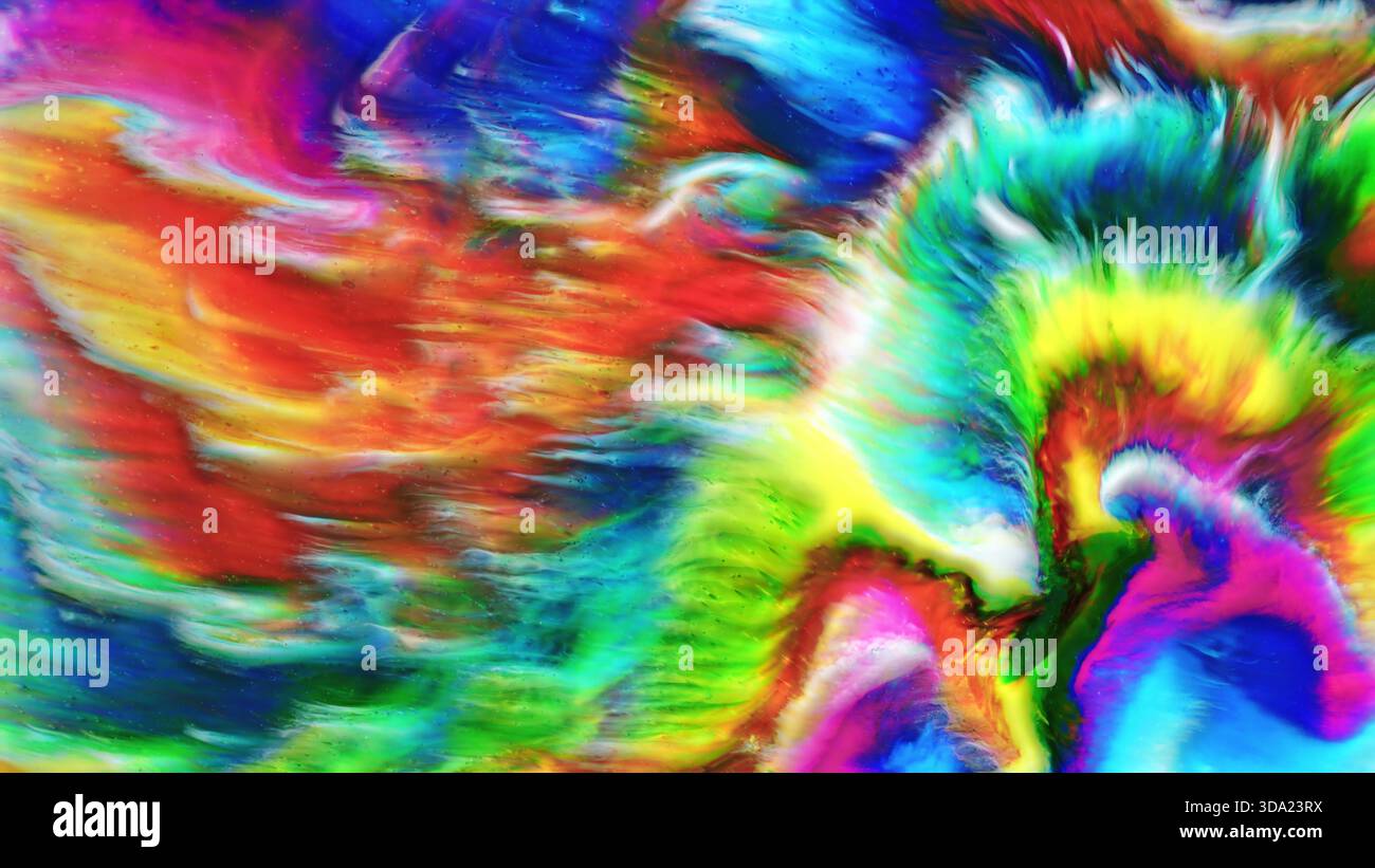 I colori vibranti e vorticosi creano un flusso di pattern astratto dinamico Foto Stock
