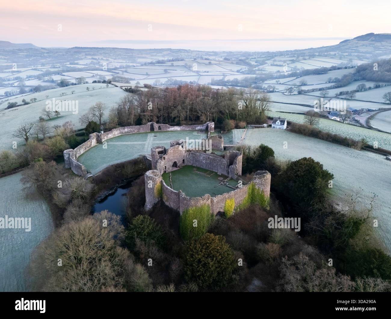 Rovine del Castello bianco. Monmouthshire, Galles, Regno Unito. Foto Stock