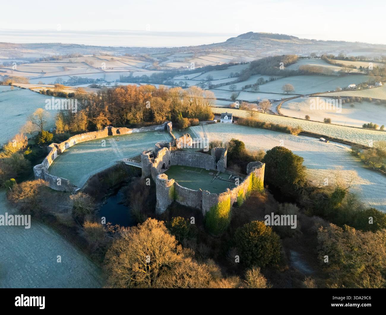 Rovine del Castello bianco. Monmouthshire, Galles, Regno Unito. Foto Stock