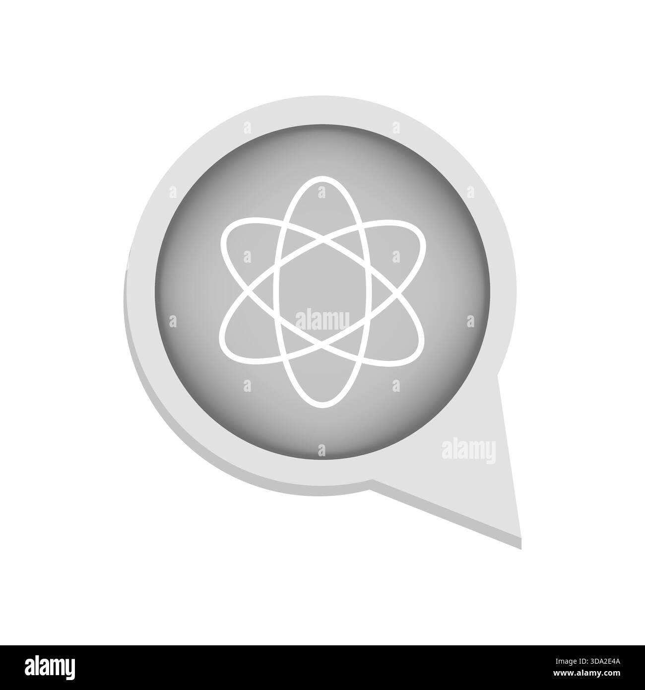 Icona modello Atom. Simbolo della struttura molecolare. Vector di ricerca scientifica. Elemento a forma di bolla. EPS 10. Illustrazione Vettoriale