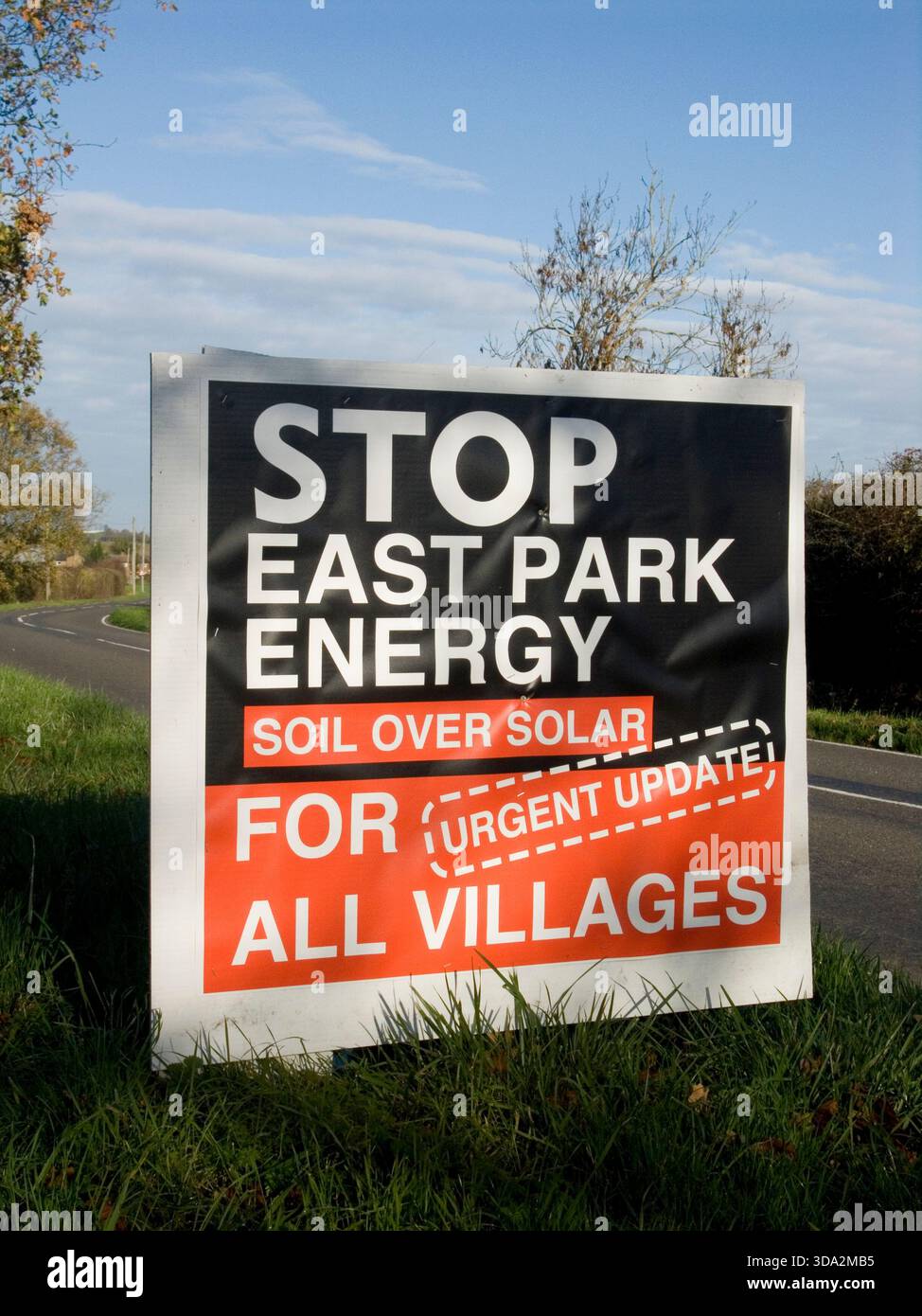 Stop East Park Energy Campaign Sign Foto Stock