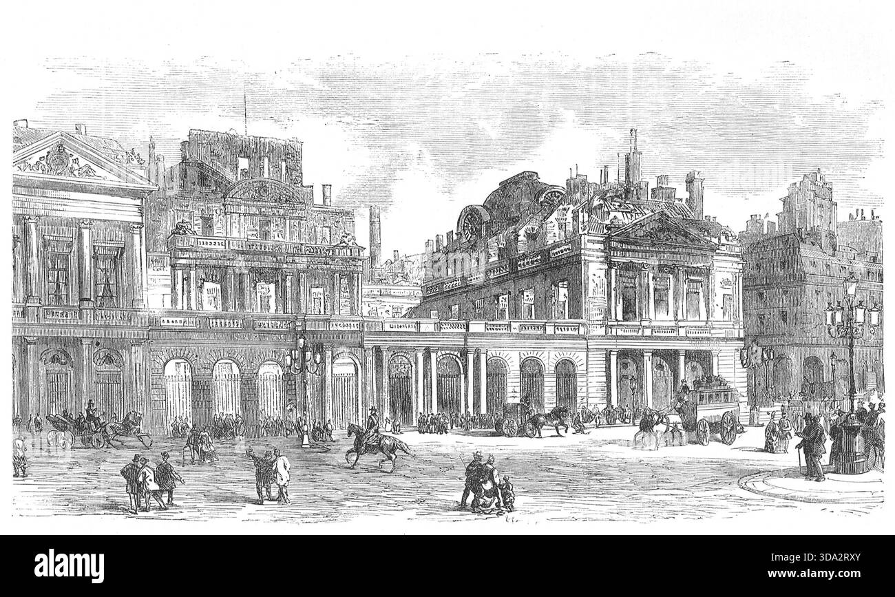 Rovine del Palais-Royal, 24 maggio 1871, incendiate dai comuni durante gli ultimi giorni della comune di Parigi, visto come simbolo dell'aristocrazia Foto Stock