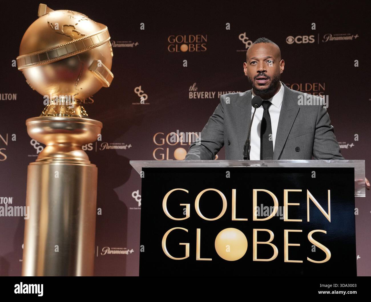 Marlon Wayans al 83° annuncio annuale delle nomination ai Golden Globes presso il Beverly Hilton di Beverly Hills, CA, lunedì 8 dicembre 2025. (Foto di Sthanlee B. Mirador/Sipa USA) Foto Stock