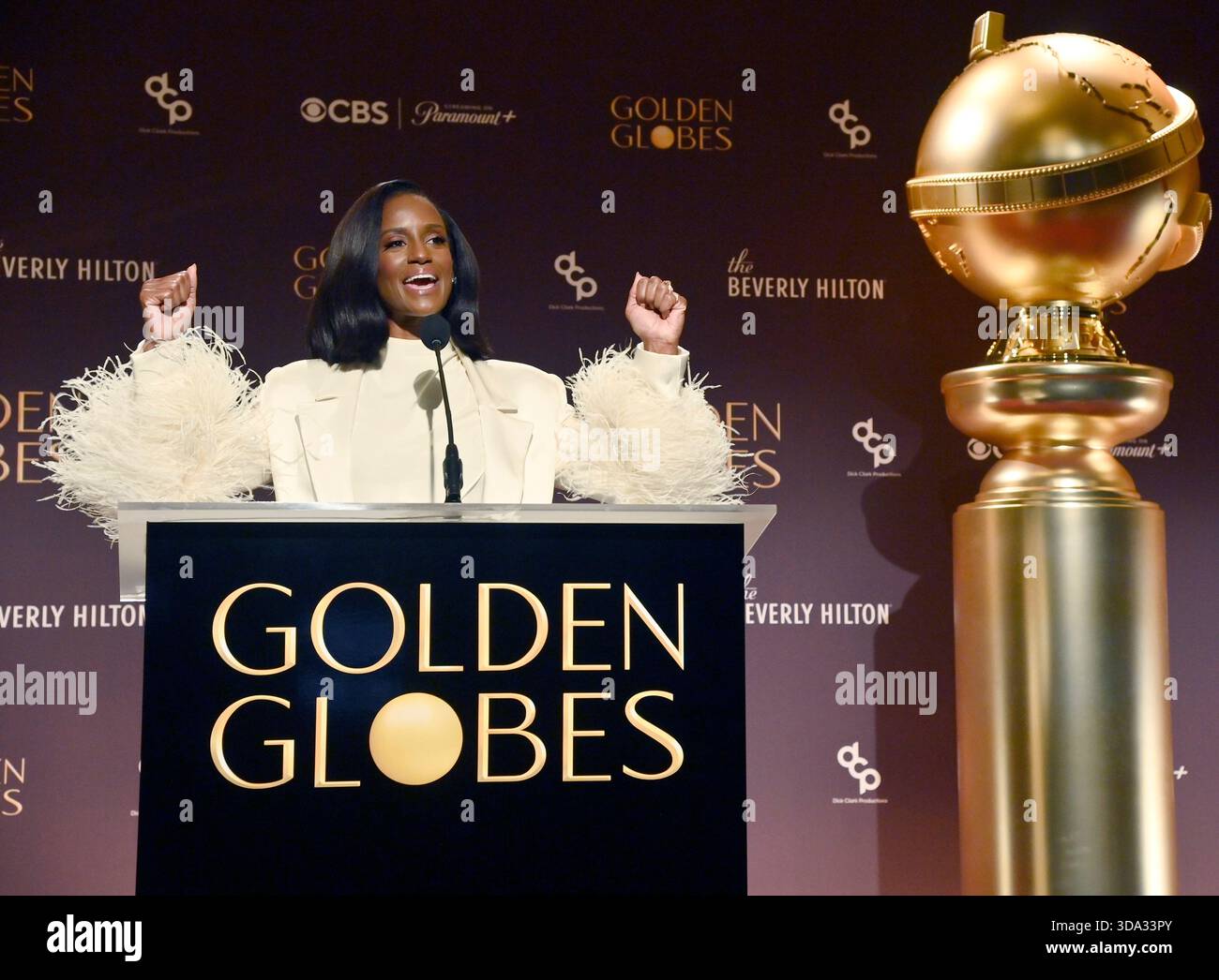 Beverly Hills, Stati Uniti. 8 dicembre 2025. Skye P. Marshall annuncia le nomination per il 83° Golden Globe Awards annuale a Beverly Hills, California, lunedì 8 dicembre 2025. I Golden Globes saranno trasmessi sulla CBS e in streaming sulla Paramount domenica 11 gennaio alle 20. Foto di Jim Ruymen/UPI credito: UPI/Alamy Live News Foto Stock