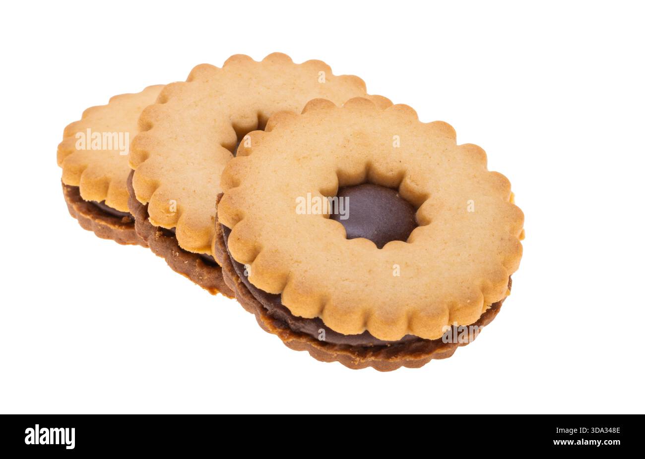 Biscotti doppi isolati su sfondo bianco Foto Stock