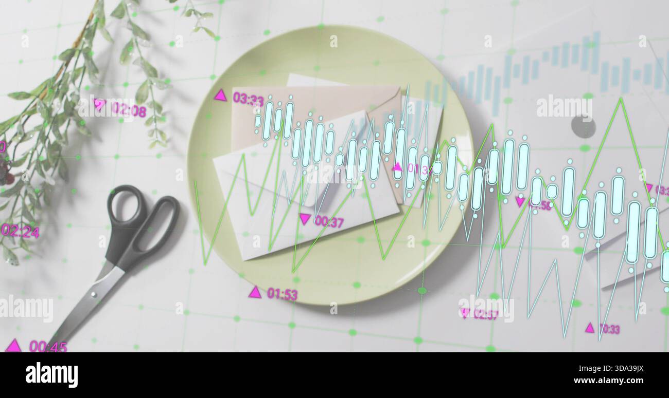 Esposizione di lastre verdi pallide che contengono due fogli piegati sulla griglia, mostrando la copertura del mercato Foto Stock