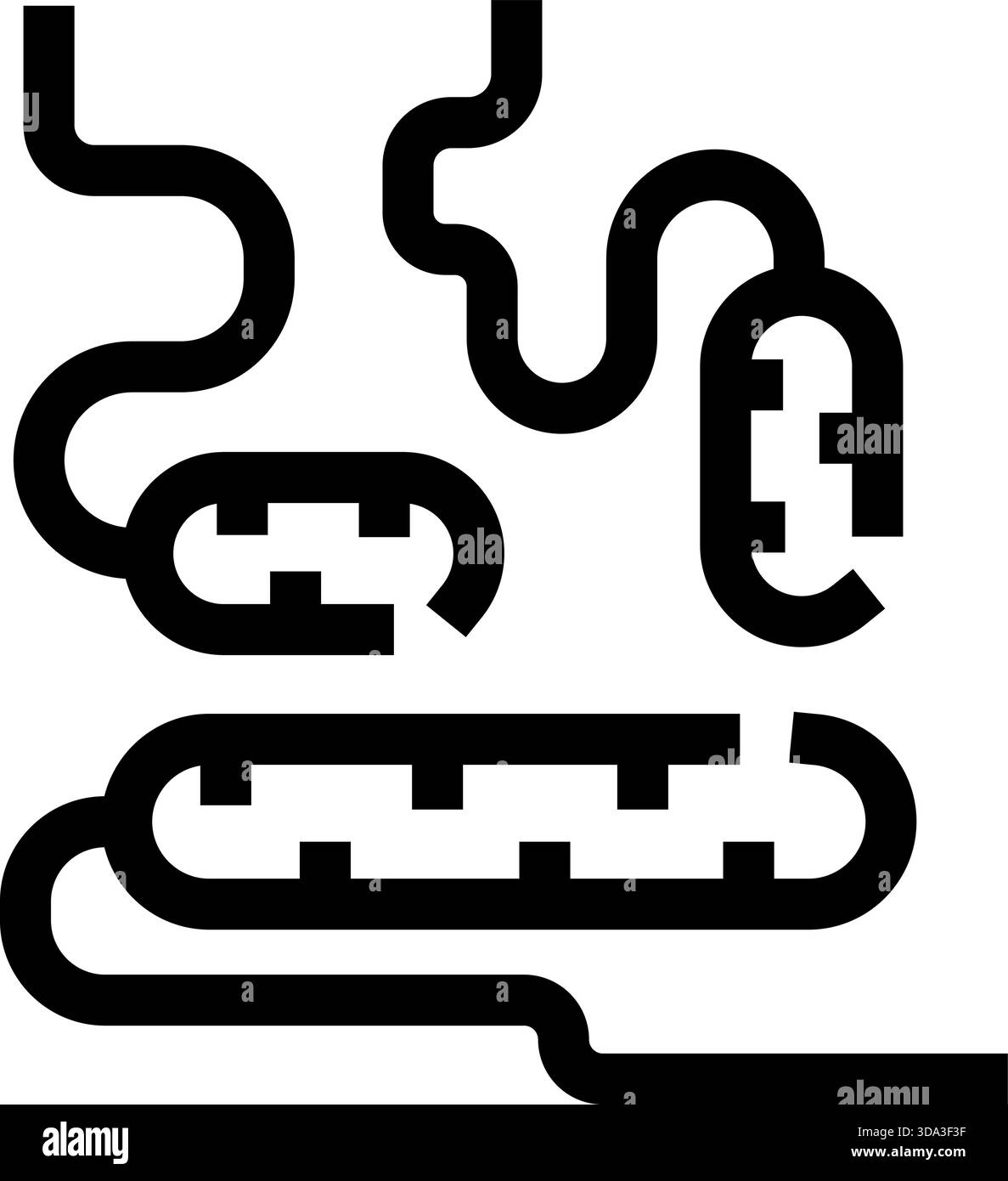 Icona anatomia intestino intestino dell'apparato digerente umano Illustrazione Vettoriale