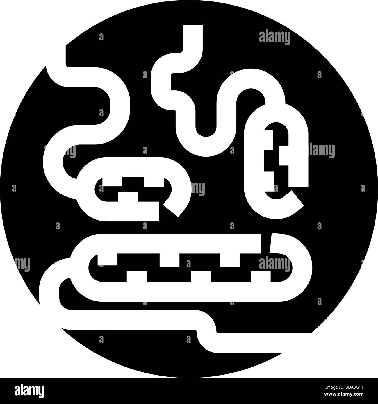 Diagramma dell'intestino umano per la digestione e la salute dell'anatomia Illustrazione Vettoriale