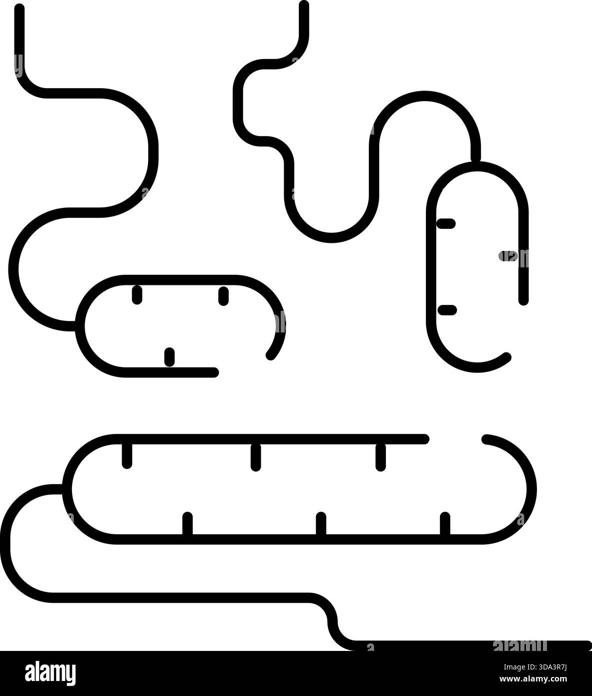 Microbioma intestinale e batteri che rappresentano la flora intestinale umana Illustrazione Vettoriale