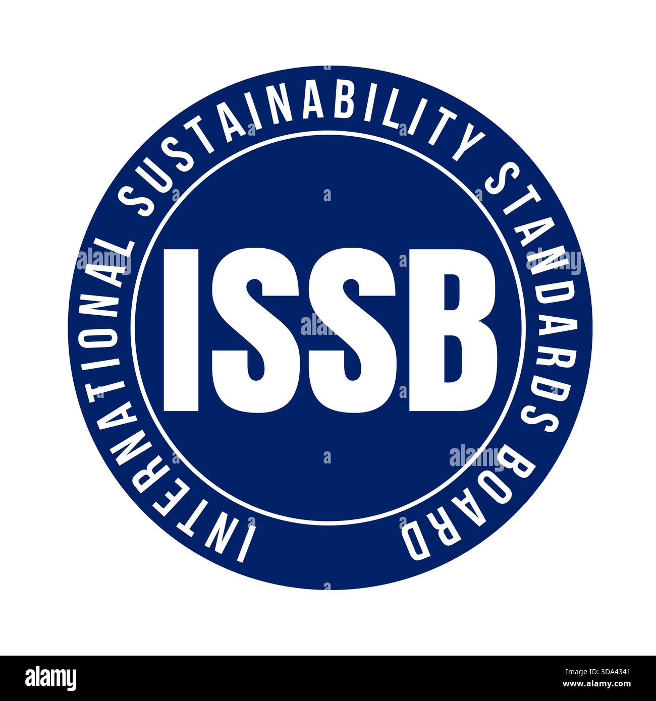 Icona del simbolo della scheda degli standard internazionali di sostenibilità ISSB Foto Stock