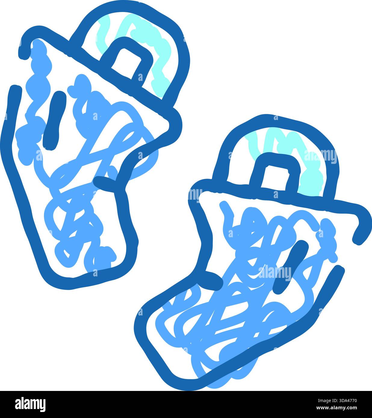 Copriscarpe blu monouso che proteggono l'igiene e gli ambienti medici Illustrazione Vettoriale