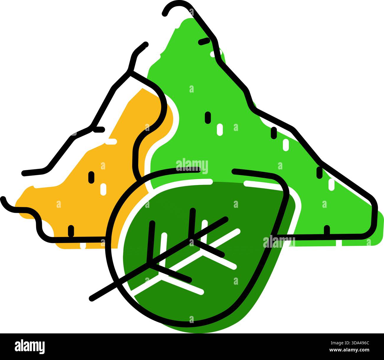 Pietanze grattugiate piccanti con design a foglia verde Illustrazione Vettoriale