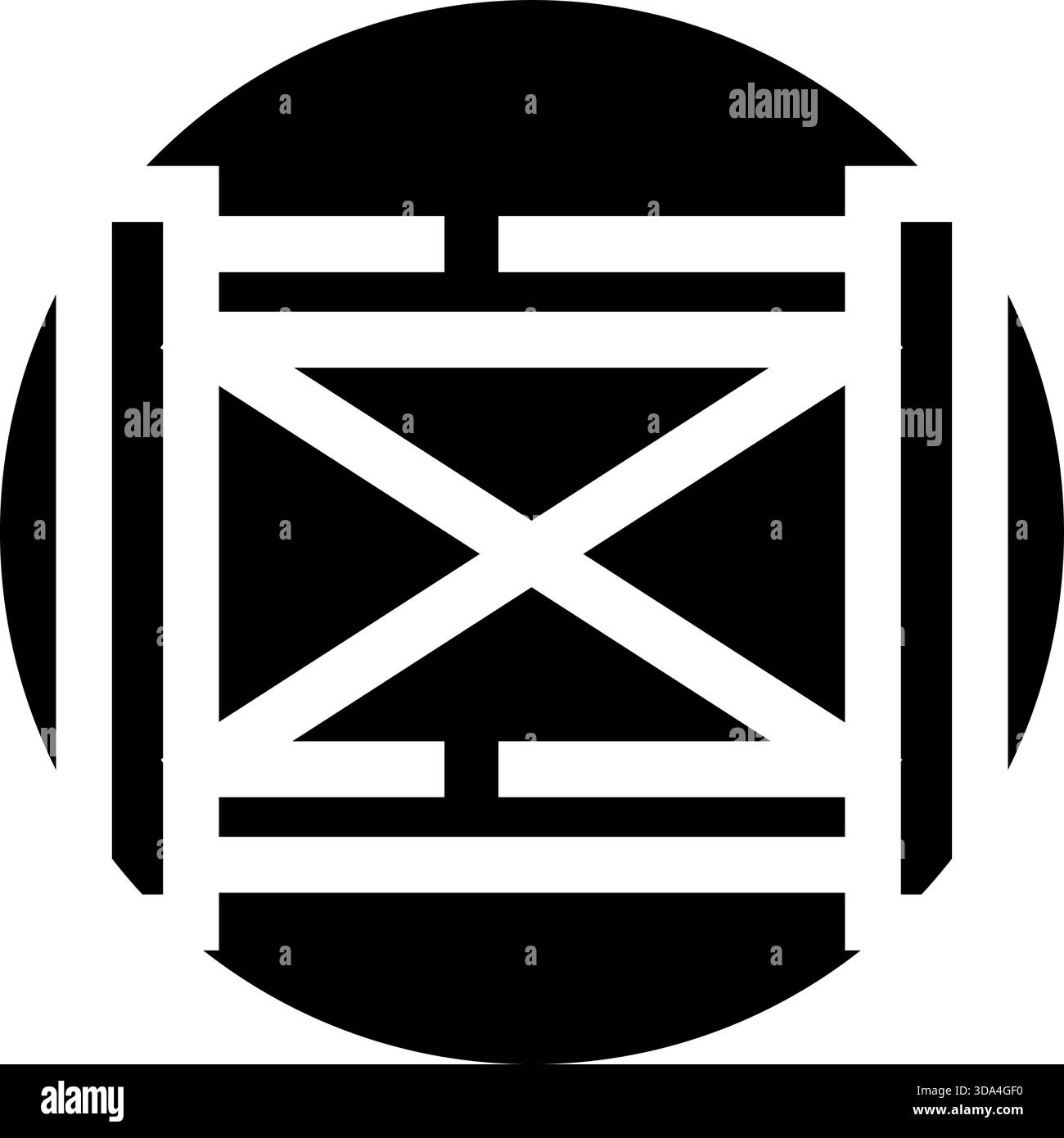 Logo geometrico astratto con linee incrociate Illustrazione Vettoriale