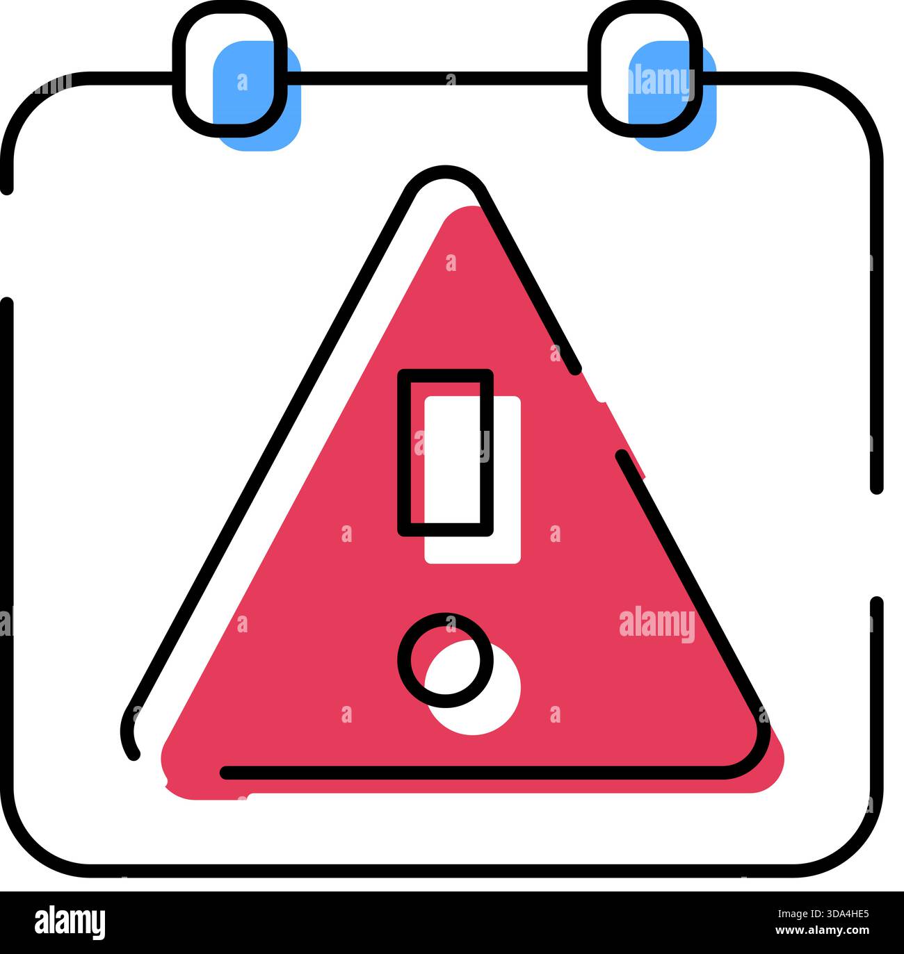 Pianificazione di un avviso imminente, di un pericolo o di una scadenza importante Illustrazione Vettoriale