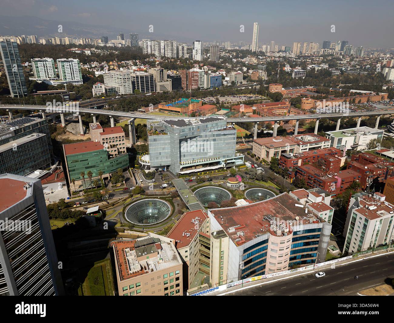 Vista aerea di Santa Fe, città del Messico, Messico Foto Stock