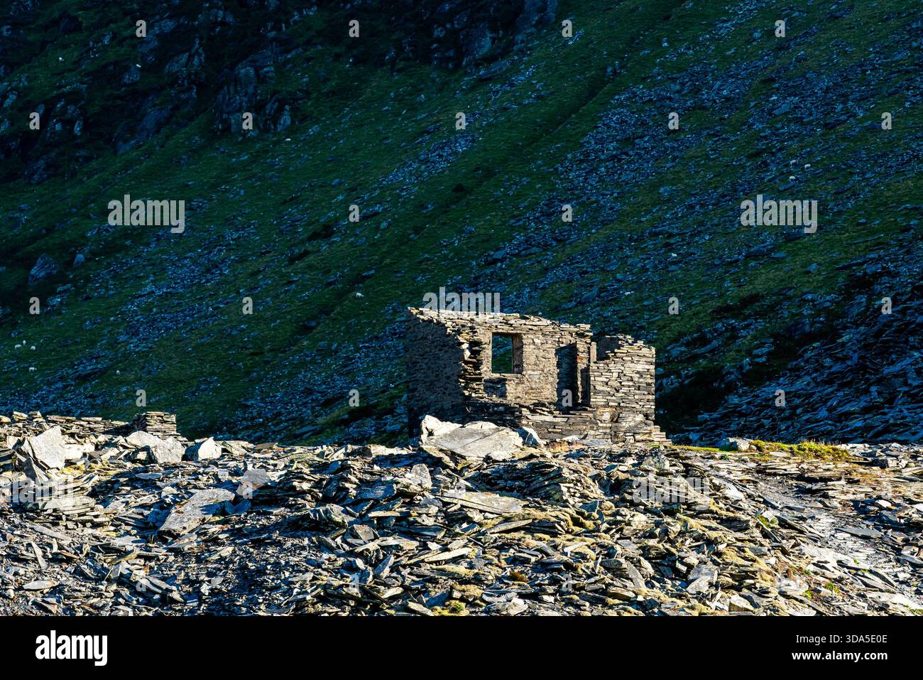 Rovina alla cava di ardesia di Cwmorthin Foto Stock