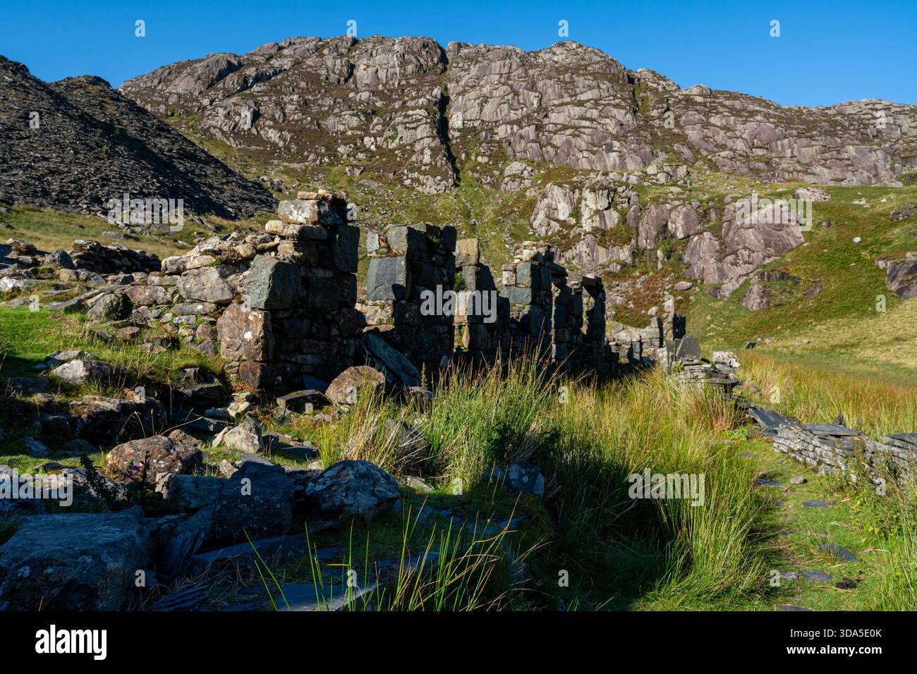 Rovina alla cava di ardesia di Cwmorthin Foto Stock