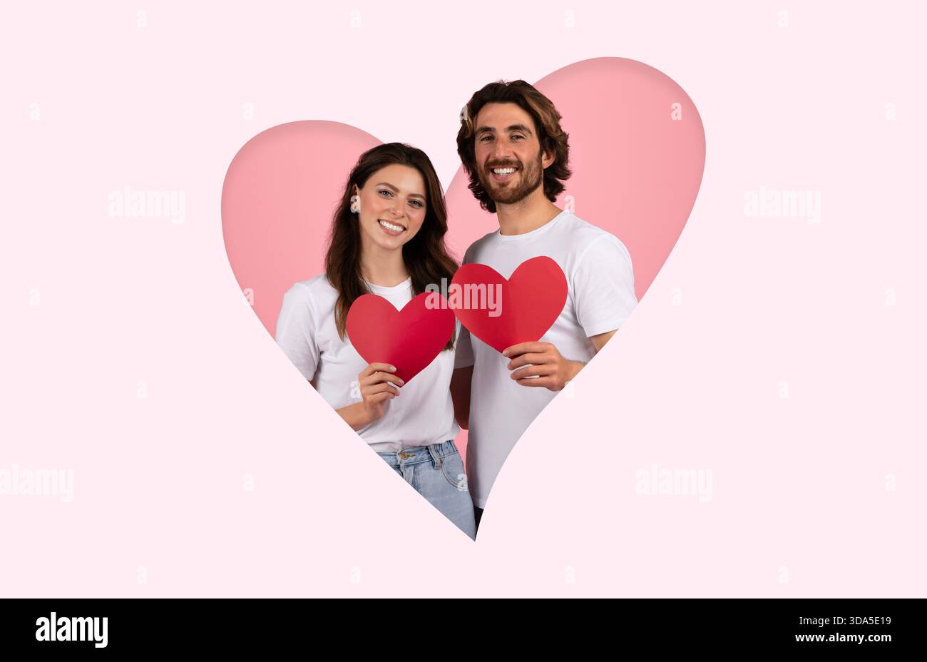 Le coppie condividono l'amore in un colorato collage che celebra la connessione e la gioia Foto Stock