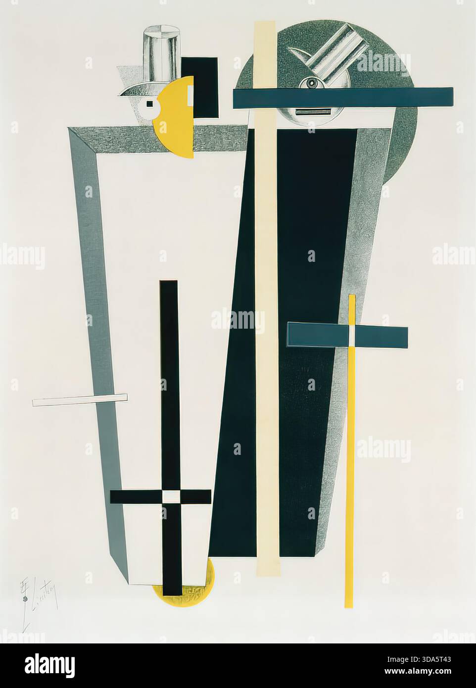 Eliezer Lissitzky, composizione astratta, n.d., astrazione geometrica Illustrazione Vettoriale